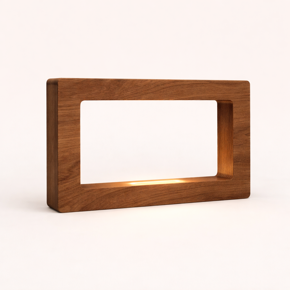 Handcrafted Walnut Rotatable Rectangular Wooden LED Lamp