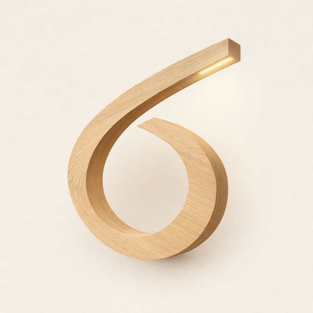 Handcrafted Oak Spiral-Shaped Wooden Desk Lamp