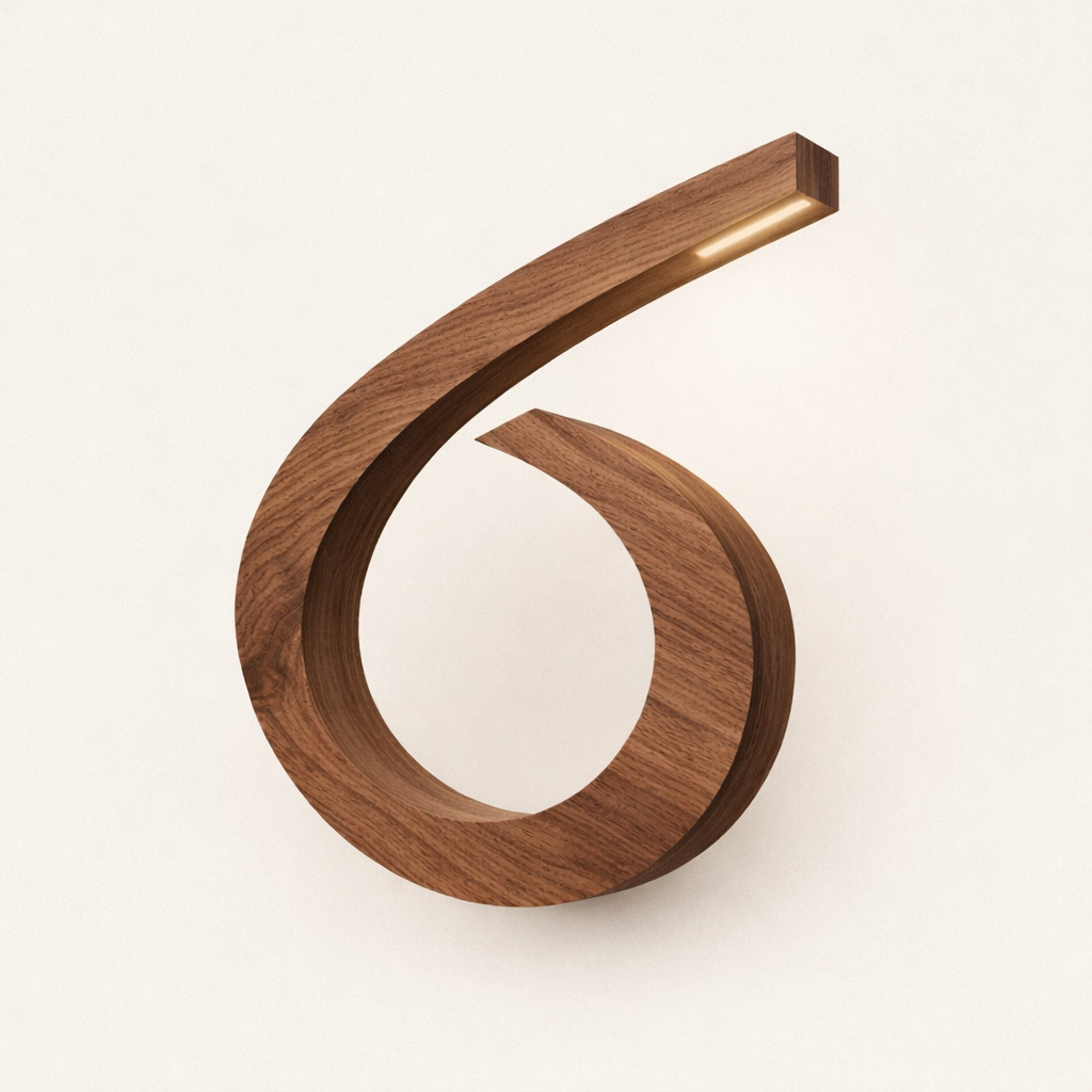 Handcrafted Walnut Spiral-Shaped Wooden Desk Lamp