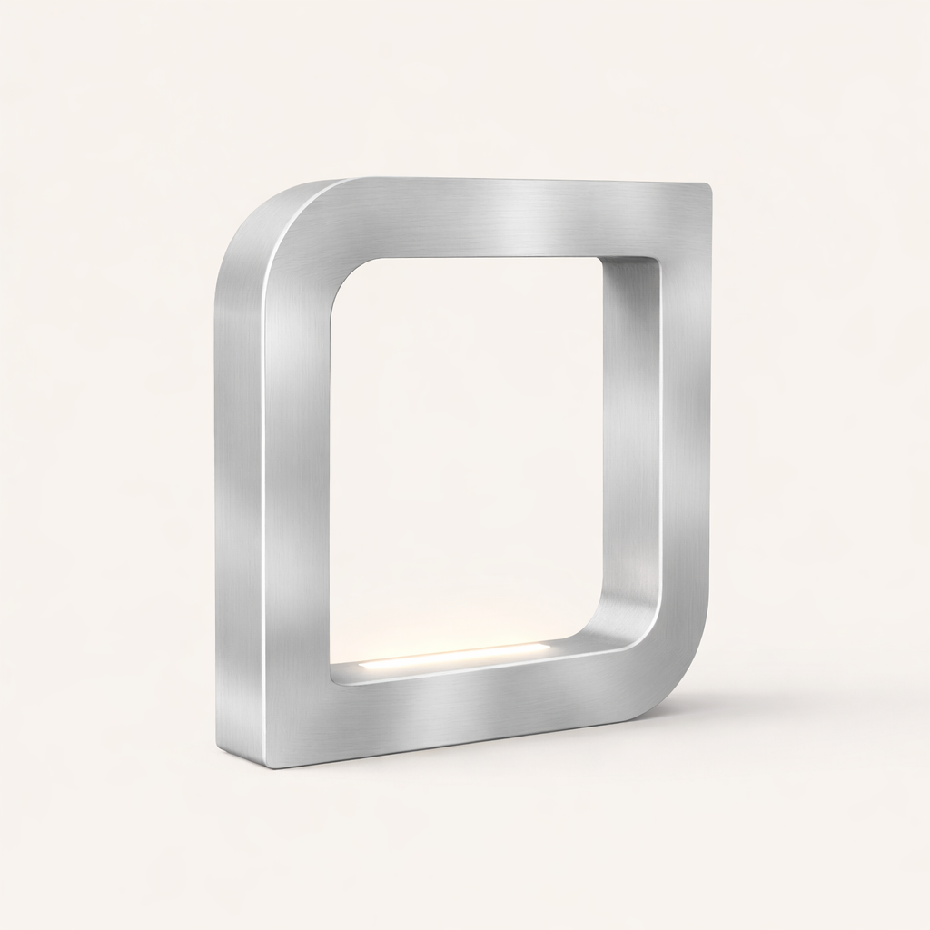 Silver Finish Handcrafted Oak Rotatable Square Wooden LED Lamp