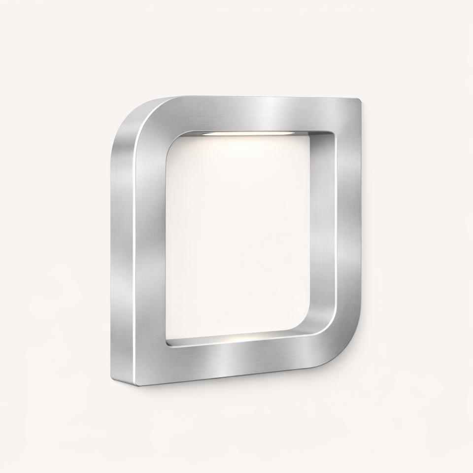 Silver Finish Handcrafted Oak Rotatable Square Wooden LED Lamp