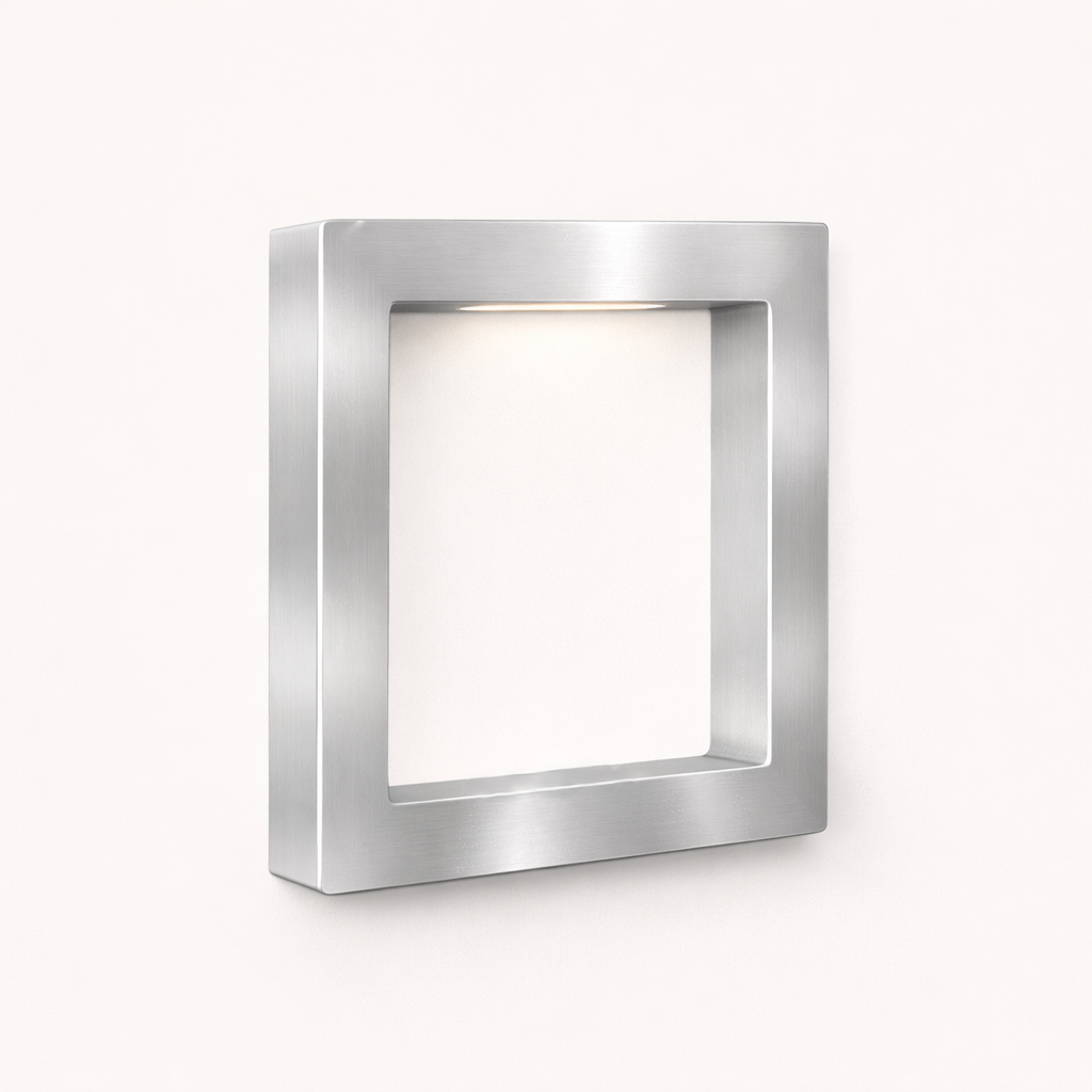 Silver Finish Handcrafted Oak Rotatable Square Wooden LED Desk Lamp