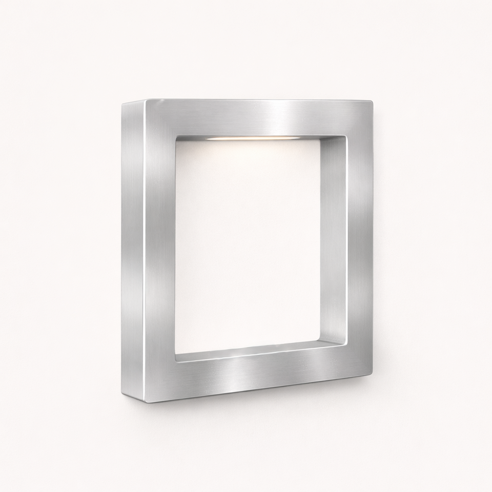 Silver Finish Handcrafted Oak Rotatable Square Wooden LED Desk Lamp