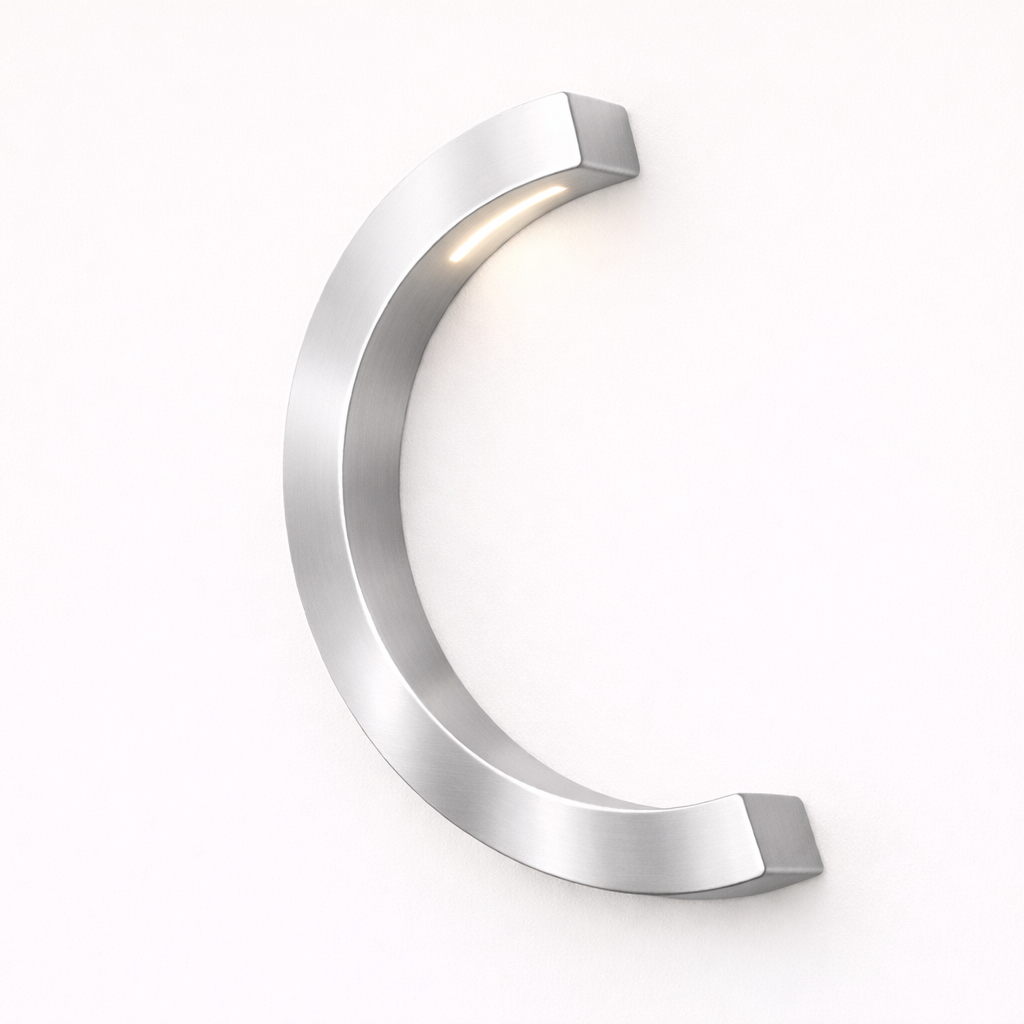 Silver Finish Handcrafted Oak C-Curved Wooden Desk Lamp