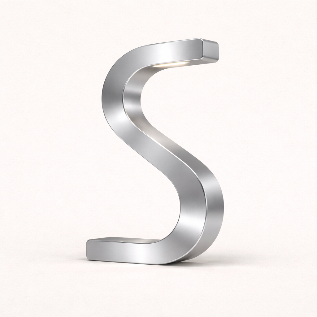 Silver Finish Handcrafted Oak Rotatable S-Shaped Wooden Lamp