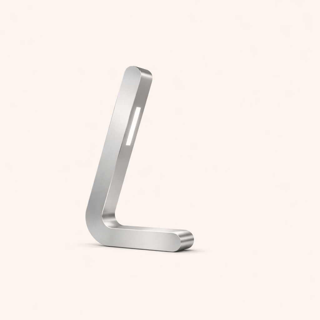 Silver Finish Oak Handcrafted L-Shaped Wooden Lamp