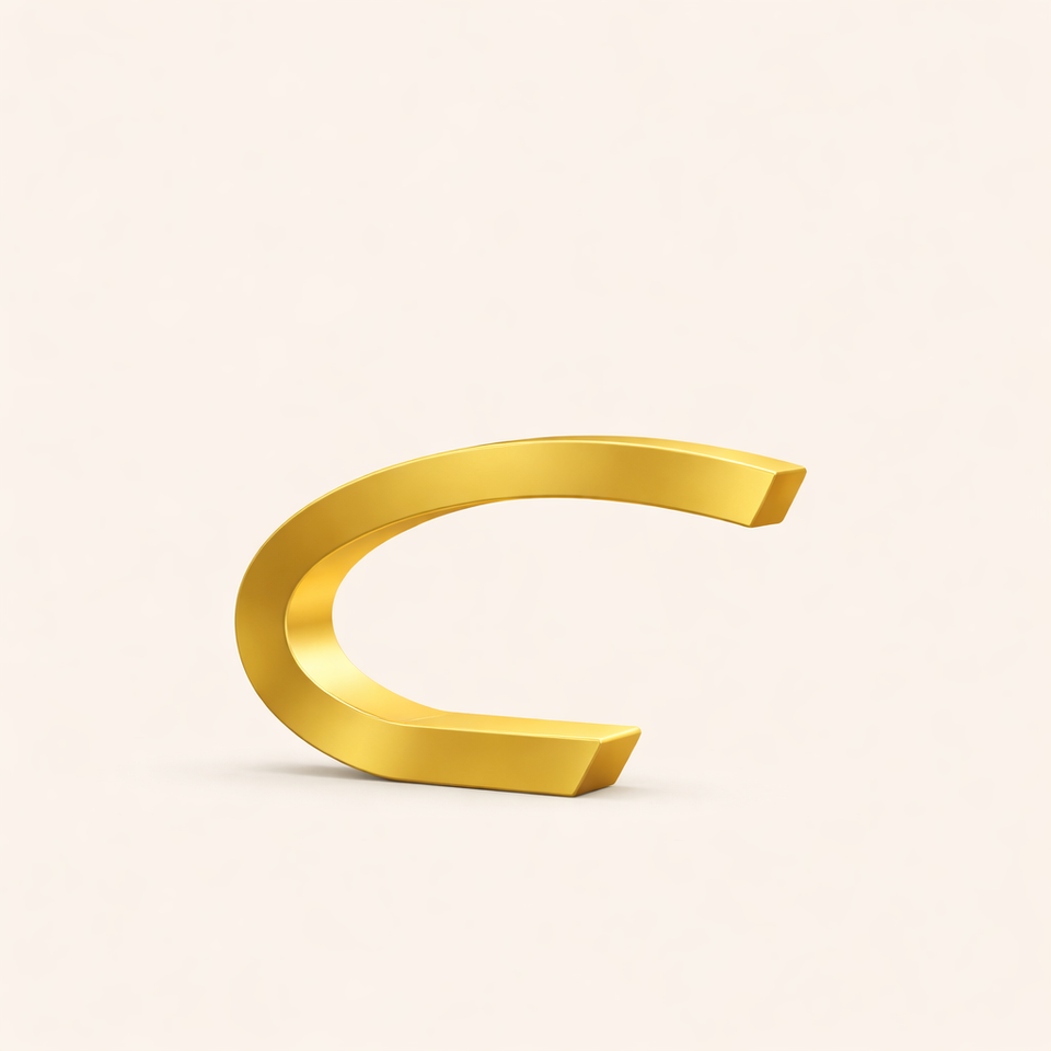 Gold Finish Oak C-shaped Curved Wood Lamp