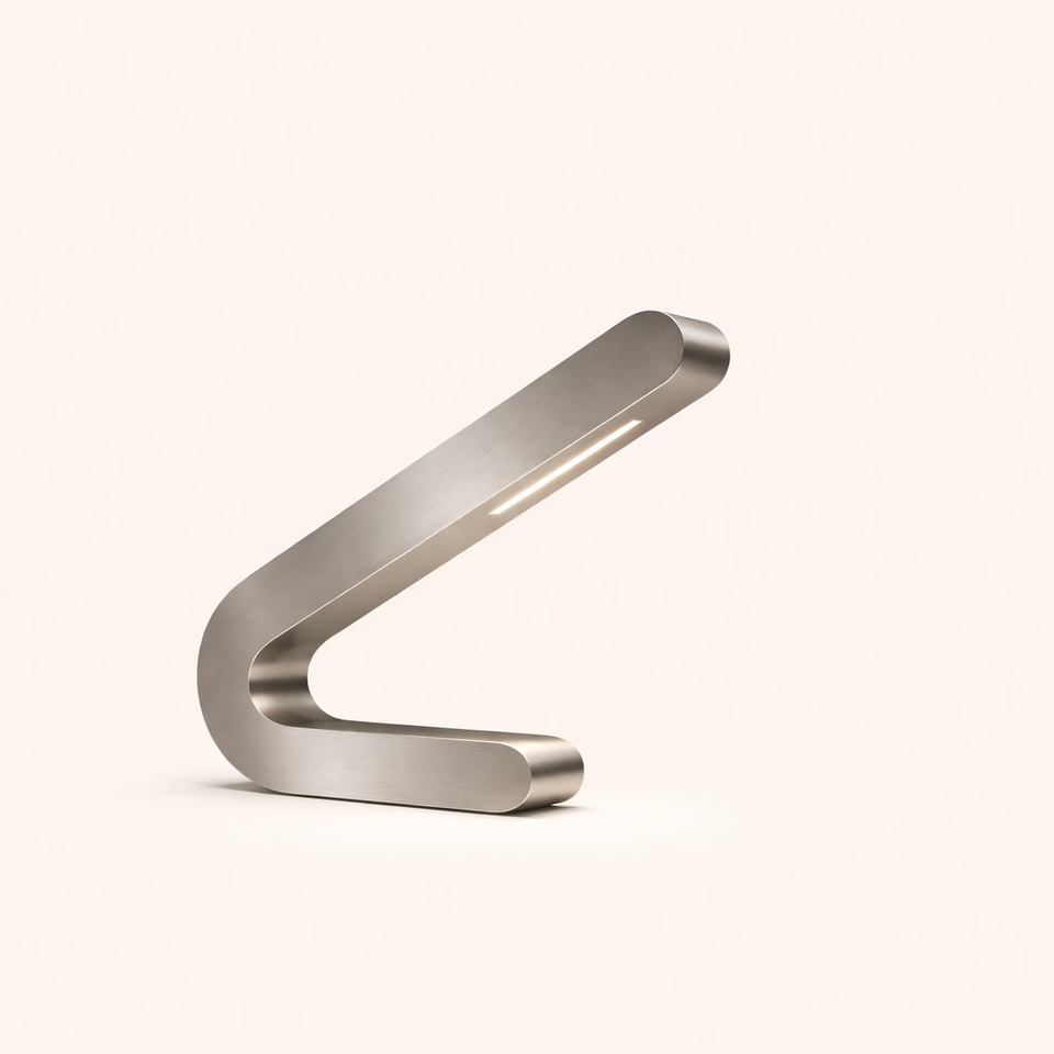 Silver Finish Handcrafted Oak Angled Wooden Lamp