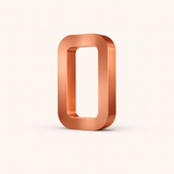 Copper-finish rectangular lamp by WOOM, standing upright with smooth, rounded edges.