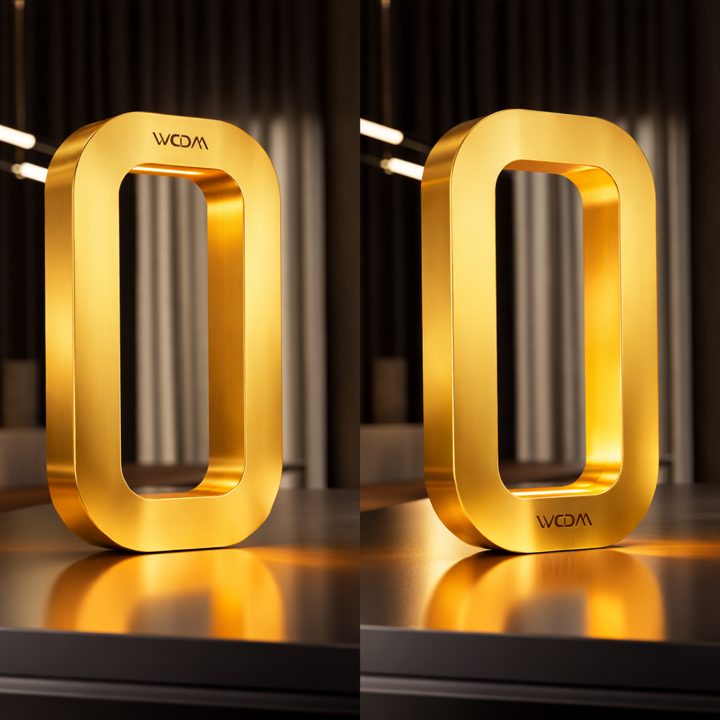 Gold Finish Handcrafted Wooden Oak Rotatable Rectangular Lamp