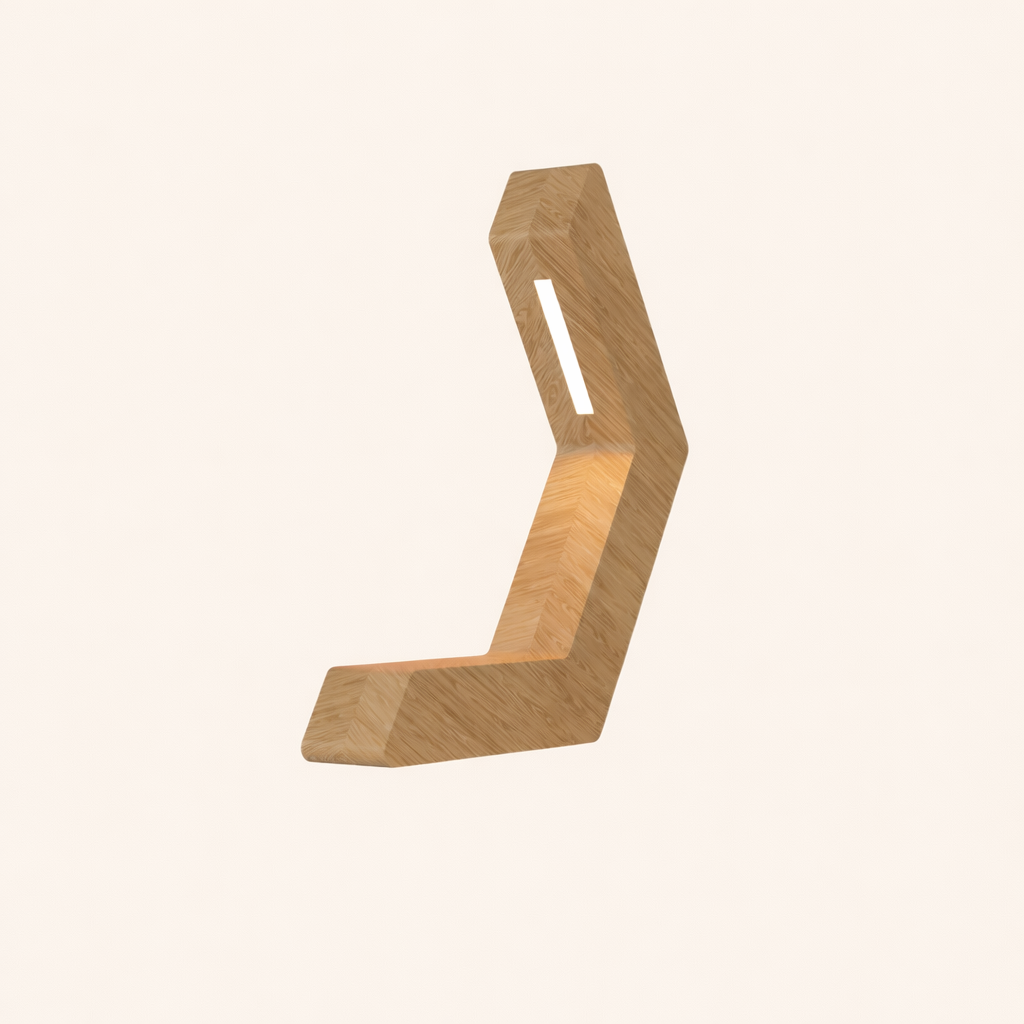 Handcrafted Oak Geometric LED Lamp for Modern Interiors