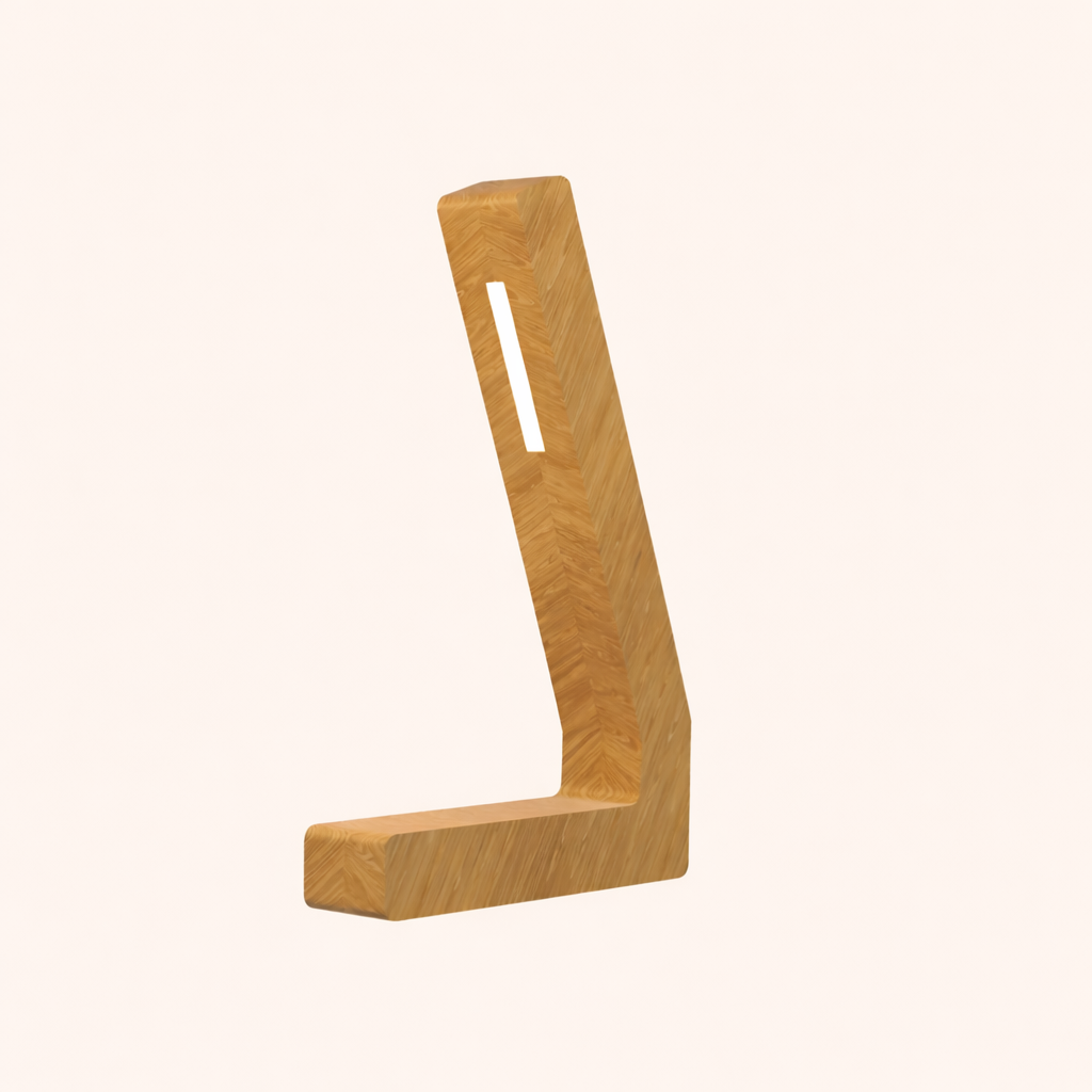 Handcrafted Oak L-Shaped LED Lamp – Minimalist Desk Light