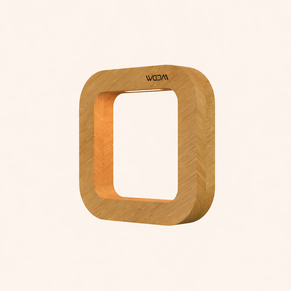Handcrafted Oak Rotatable Square Wooden LED Lamp