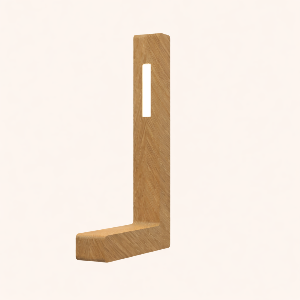 Oak L-Shaped Contemporary Wooden Desk Lamp