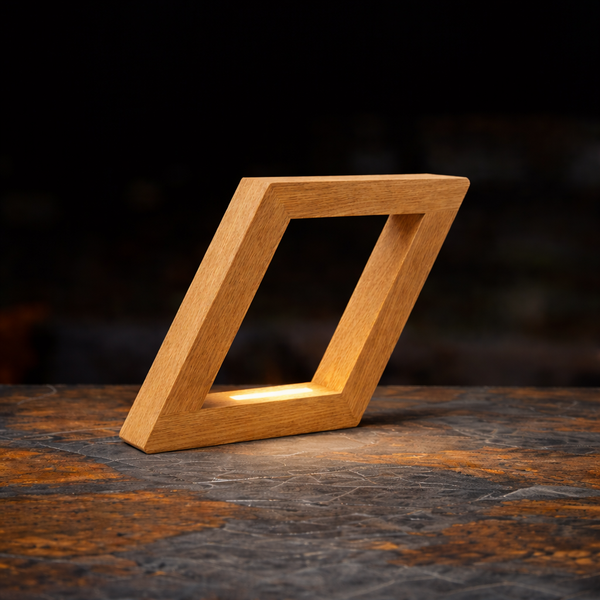 Handcrafted Oak Rotatable Square Wooden LED Desk Lamp