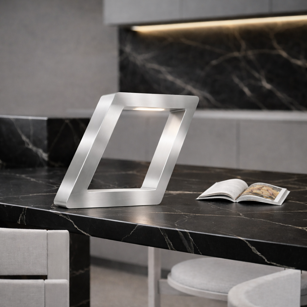 Silver Finish Handcrafted Oak Rotatable Square Wooden Lamp