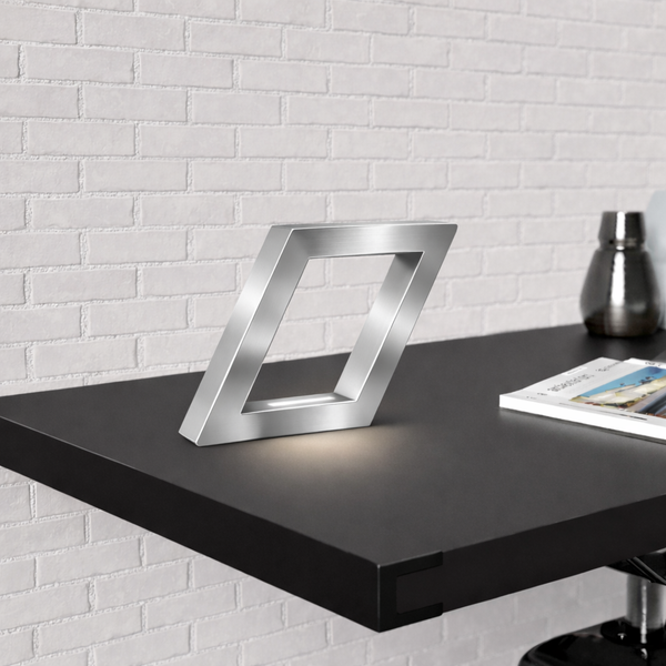 Silver Finish Handcrafted Oak Rotatable Square Wooden Lamp