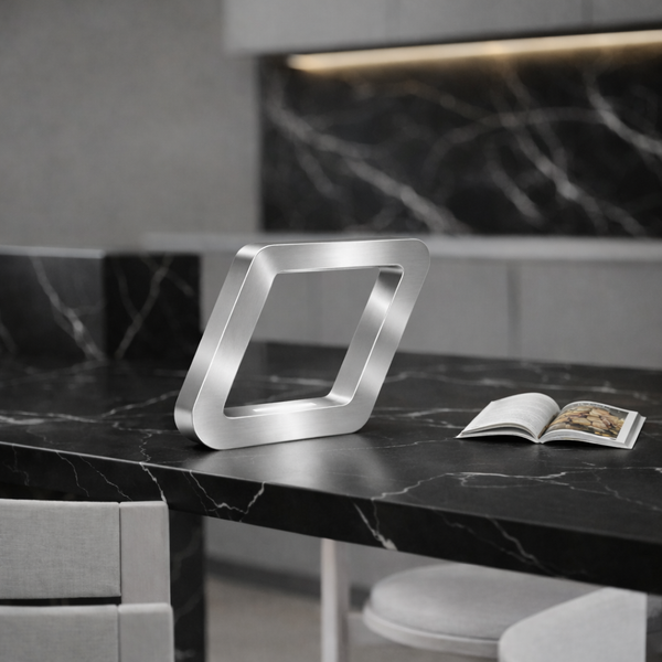 Silver Finish Handcrafted Oak Rotatable Square Wooden Lamp