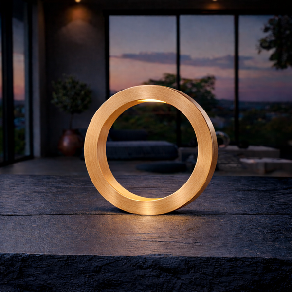 Handcrafted Wooden Oak Rotatable Circle Lamp