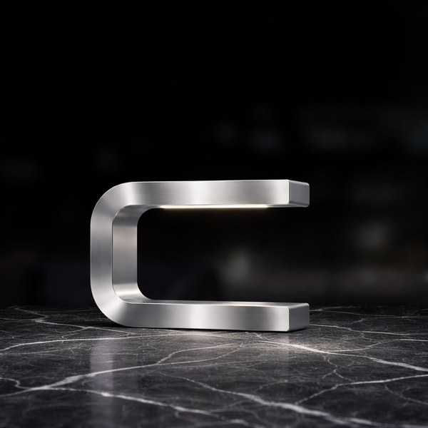 Silver Finish Handcrafted Oak Rotatable U-Shape Curved Lamp