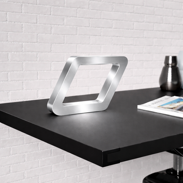 Silver Finish Handcrafted Oak Rotatable Square Wooden Lamp