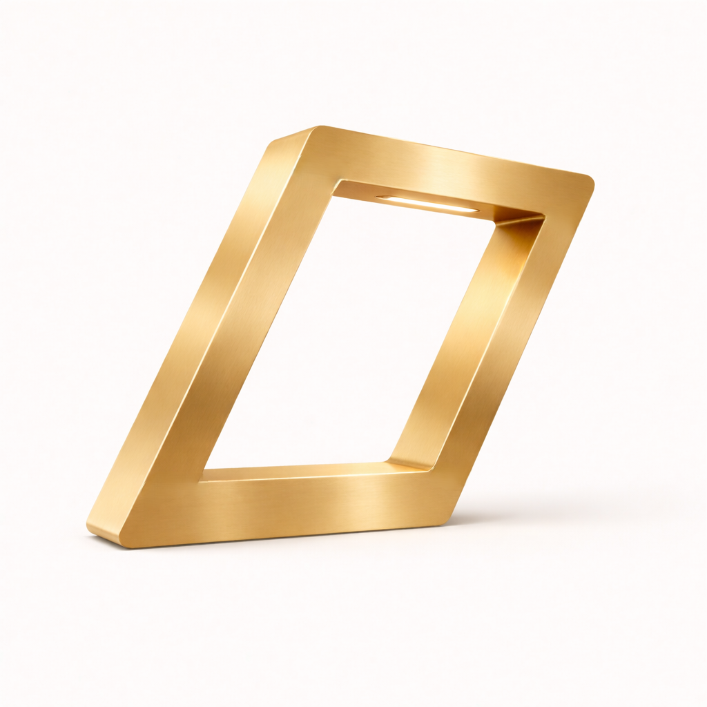 Gold Finish Handcrafted Oak Rotatable Square Wooden Lamp