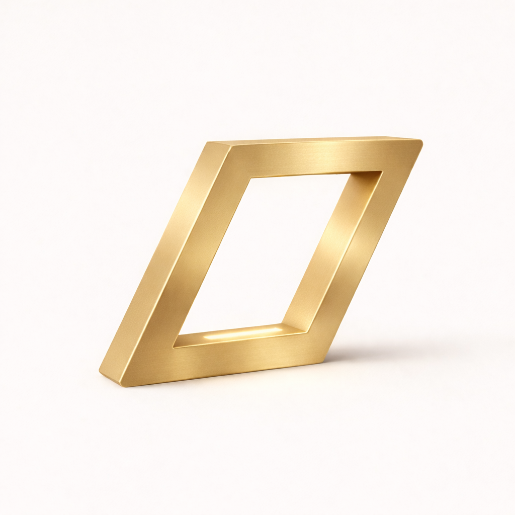 Gold Finish Handcrafted Oak Rotatable Square Wooden Lamp