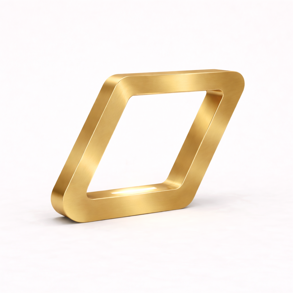 Gold Finish Handcrafted Oak Rotatable Square Wooden Lamp