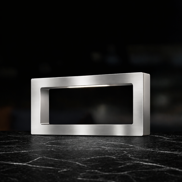 Silver Finish Handcrafted Oak Rotatable Rectangular Wooden Lamp