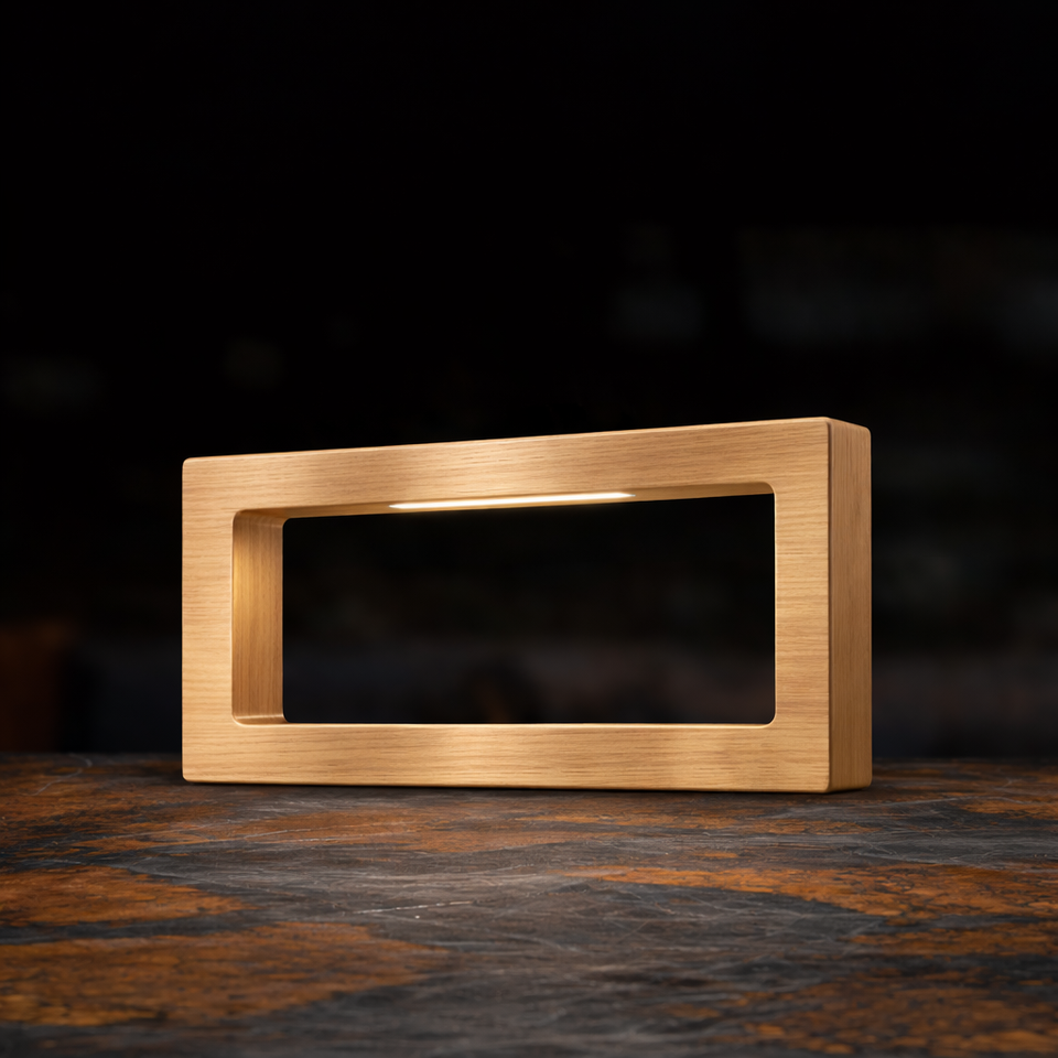 Handcrafted Oak Rotatable Rectangular Wooden LED Lamp