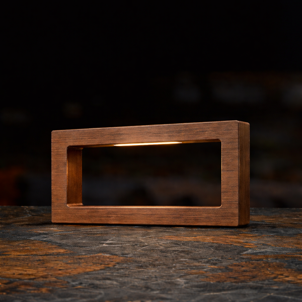 Handcrafted Walnut Rotatable Rectangular Wooden LED Lamp