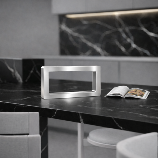 Silver Finish Handcrafted Oak Rotatable Rectangular Wooden Lamp