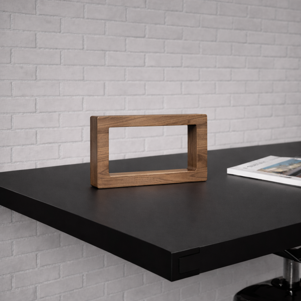 Handcrafted Walnut Rotatable Rectangular Wooden LED Lamp