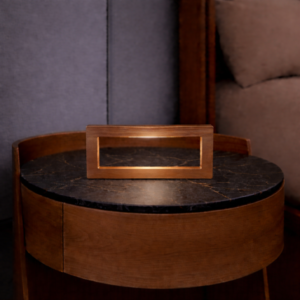 Handcrafted Walnut Rotatable Rectangular Wooden LED Lamp