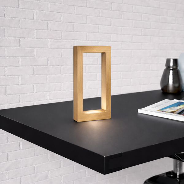 Handcrafted Oak Rotatable Rectangular Wooden LED Lamp