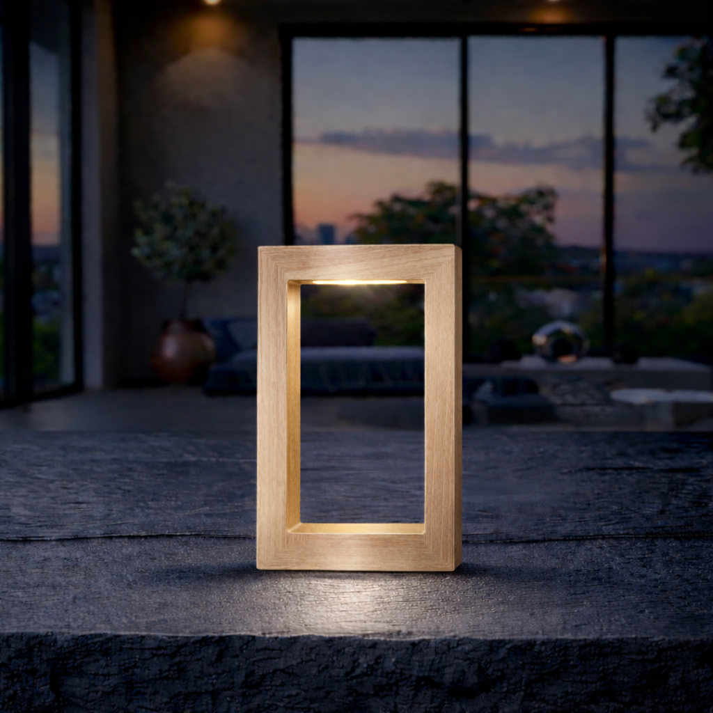 Handcrafted Oak Rotatable Rectangular Wooden LED Lamp