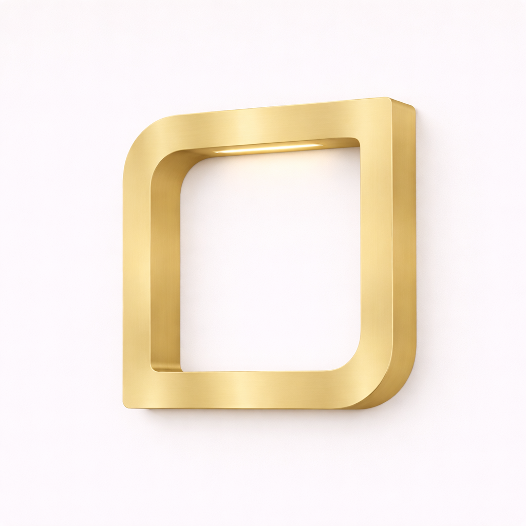 Gold Finish Handcrafted Oak Rotatable Square Wooden LED Lamp