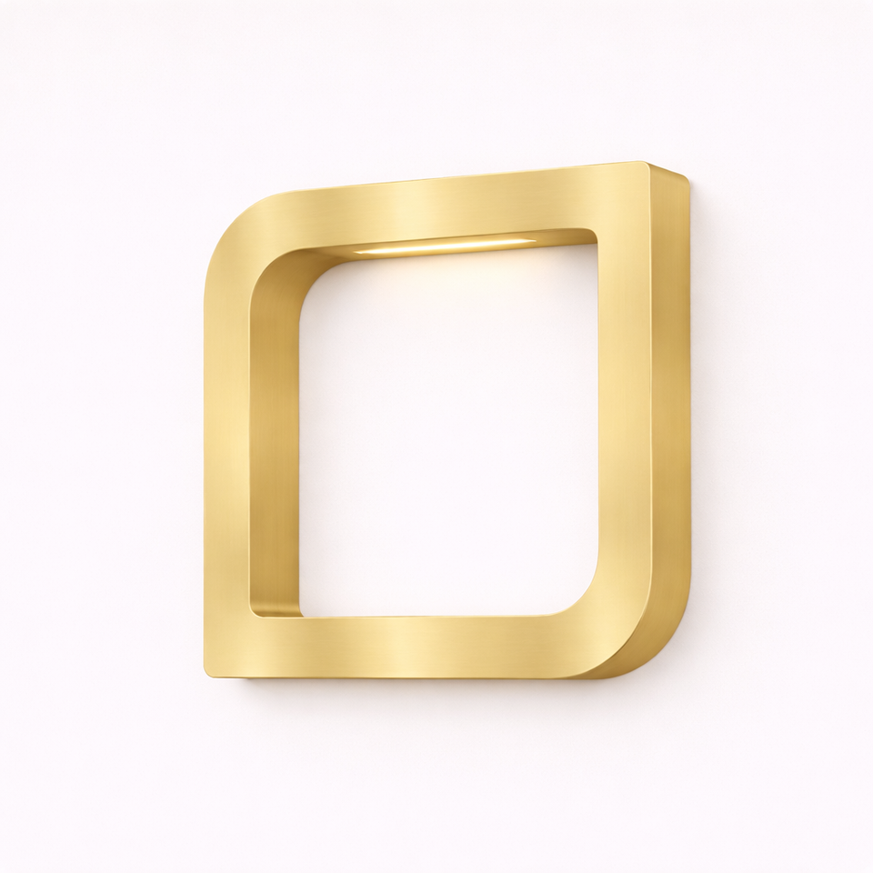 Gold Finish Handcrafted Oak Rotatable Square Wooden LED Lamp