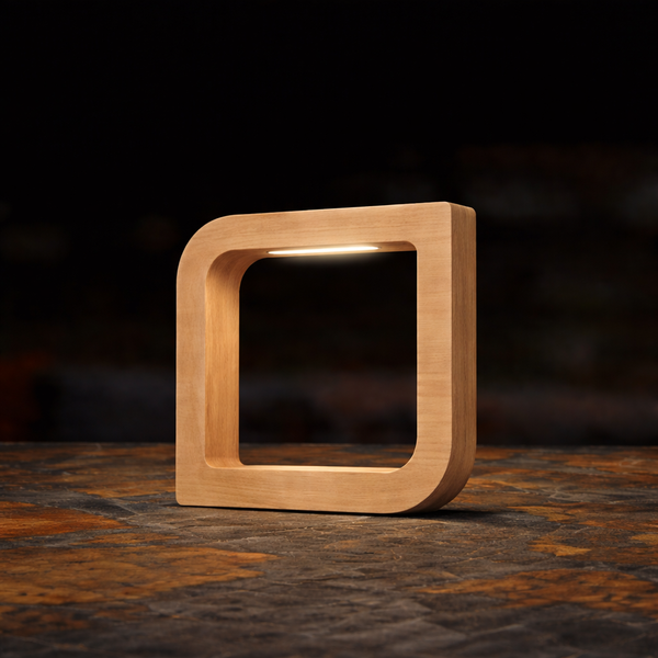 Handcrafted Oak Rotatable Square Wooden LED Lamp