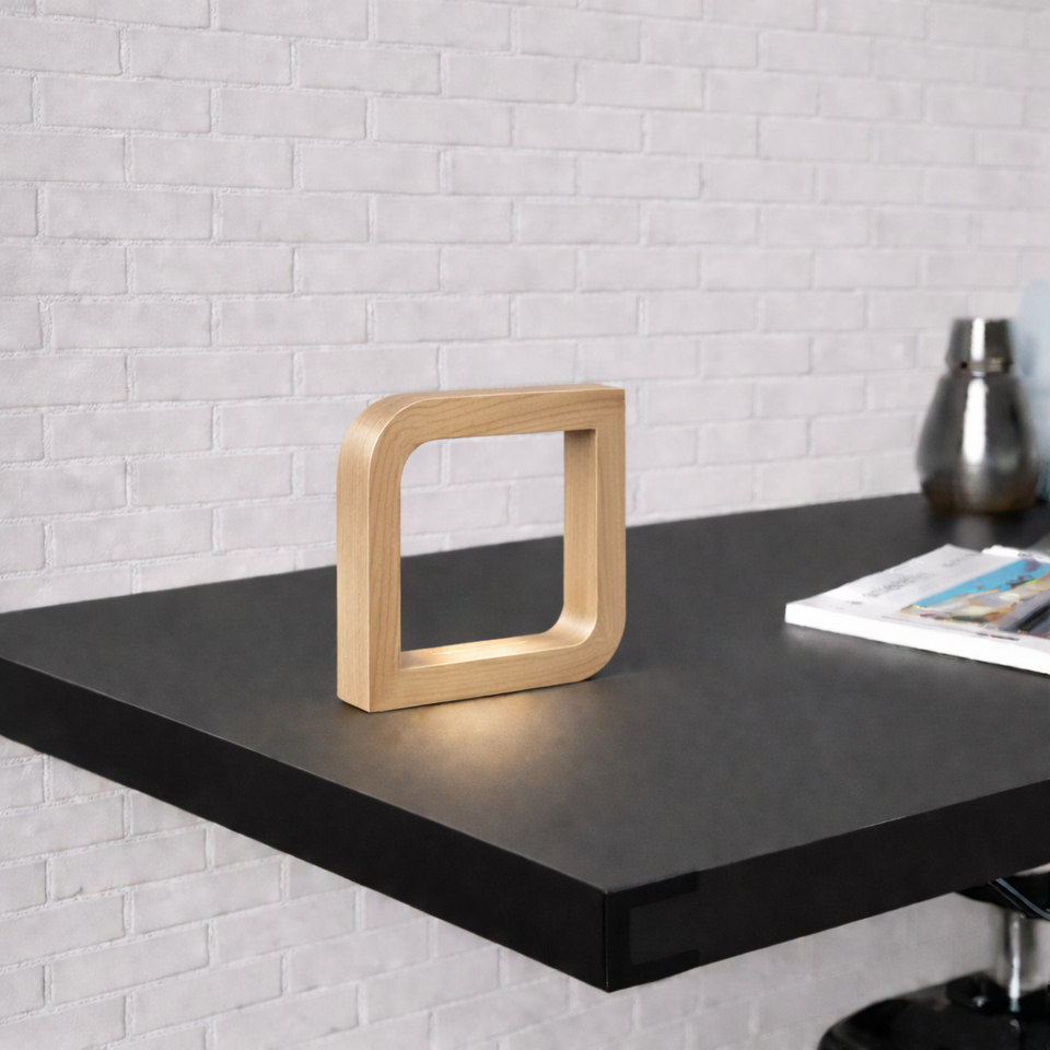 Handcrafted Oak Rotatable Square Wooden LED Lamp