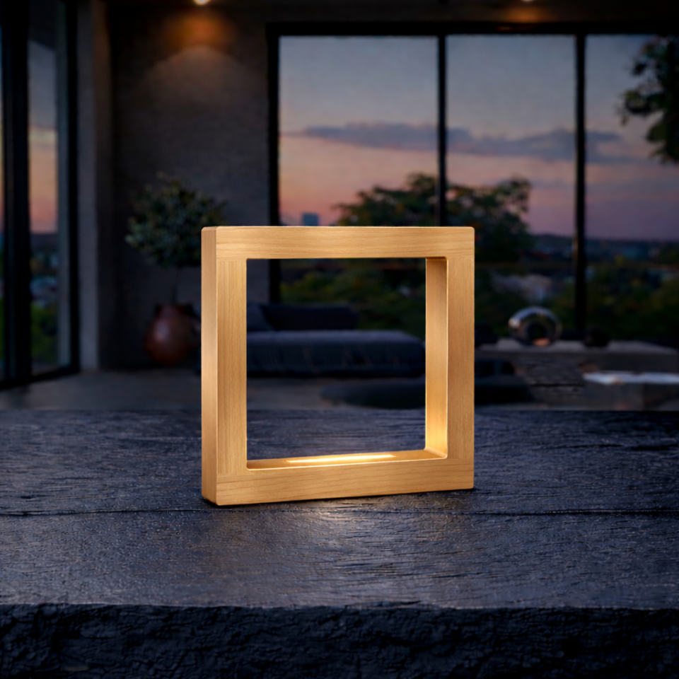 Handcrafted Oak Rotatable  Square Wooden LED Desk Lamp