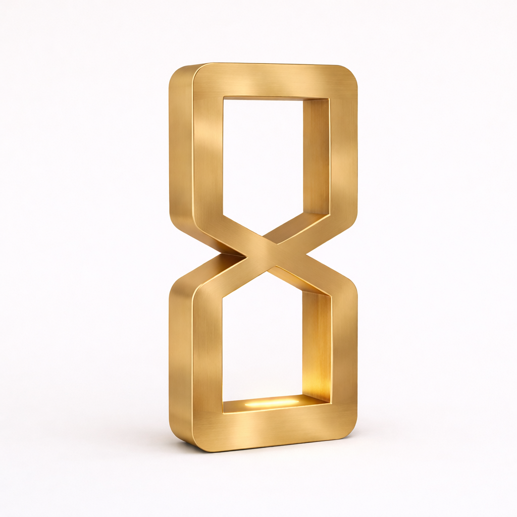 Gold Finish Oak Wooden Rotatable Hourglass Shaped Lamp