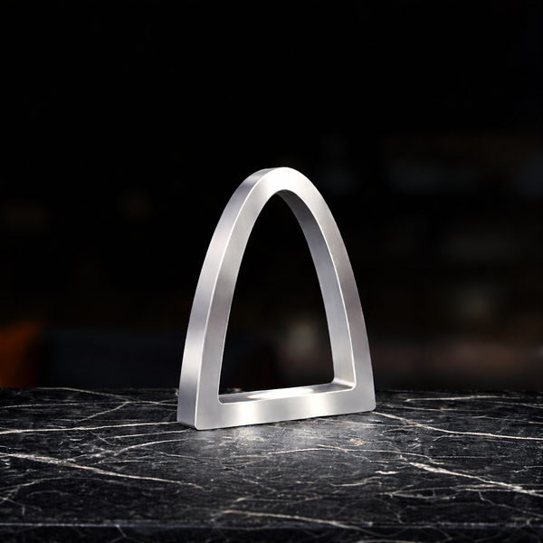 Silver Finish Handcrafted Oak Arch Curved Wooden Desk Lamp