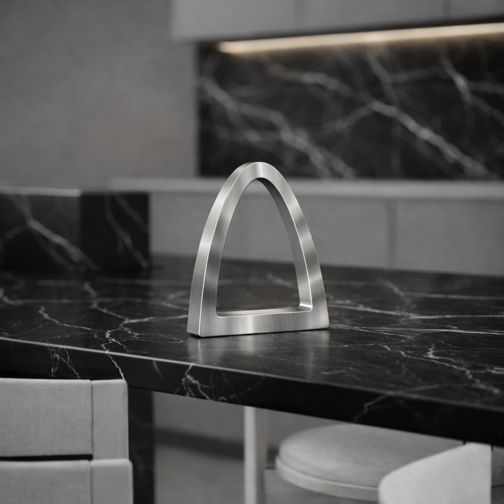 Silver Finish Handcrafted Oak Arch Curved Wooden Desk Lamp