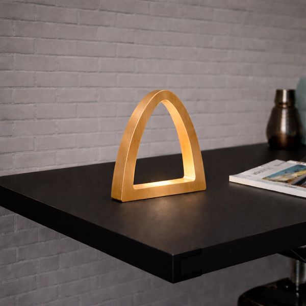 Handcrafted Oak Arch Curved Wooden Desk Lamp