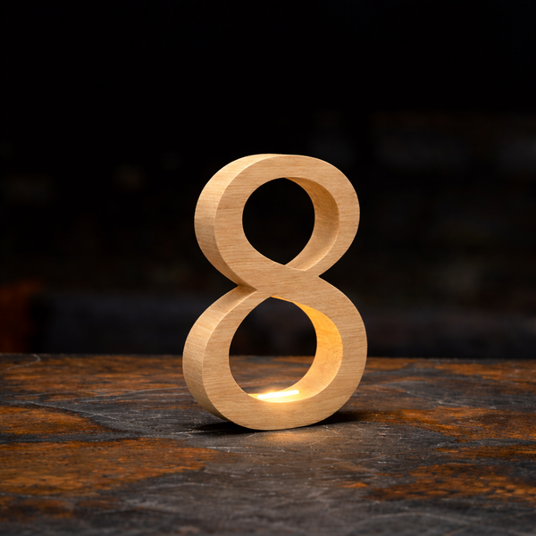 Oak Rotatable Wooden Infinity Shaped LED Lamp