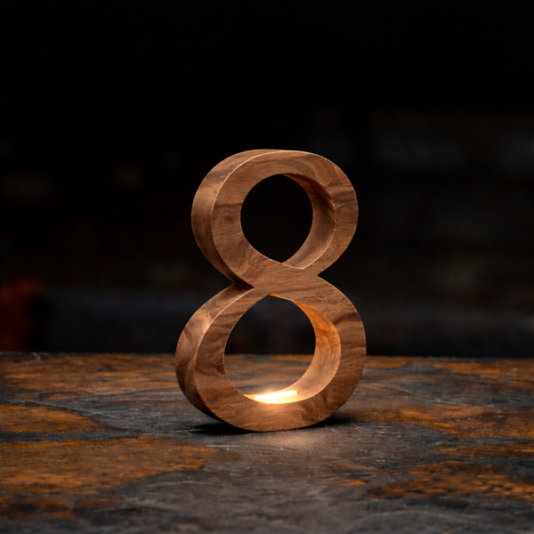 Walnut Handcrafted Rotatable Infinity Shaped LED Lamp