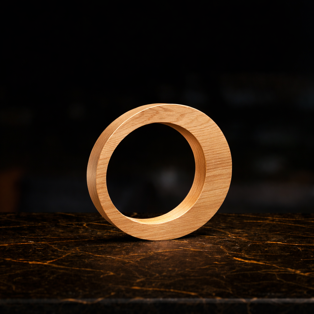 Handcrafted Oak Rotatable Oval Wooden Design Lamp