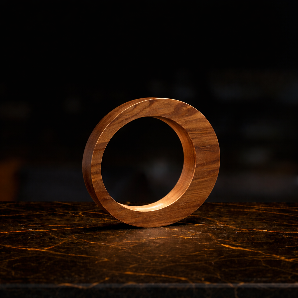 Handcrafted Walnut Rotatable Oval LED Wooden Desk Lamp