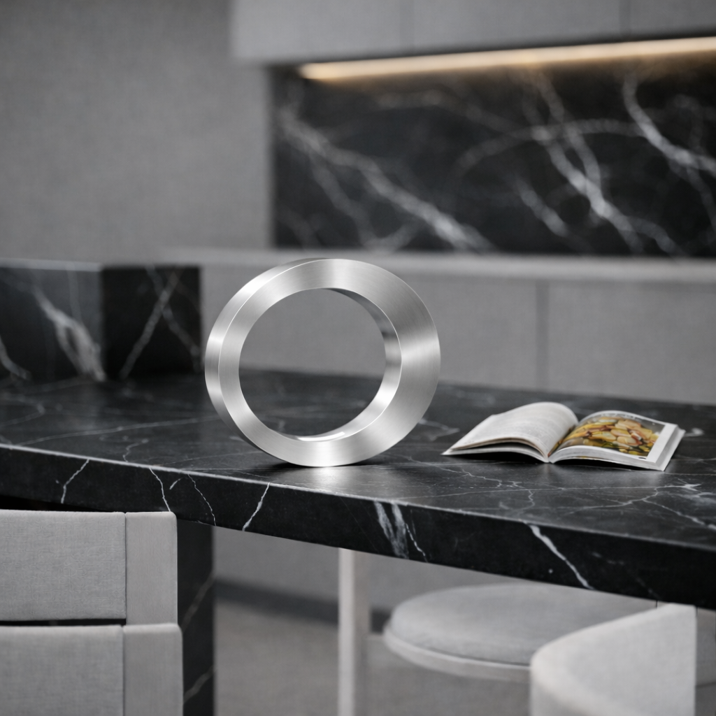 Silver Finish Wooden Handcrafted Oval Rotatable Lamp